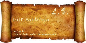 Luif Valéria névjegykártya